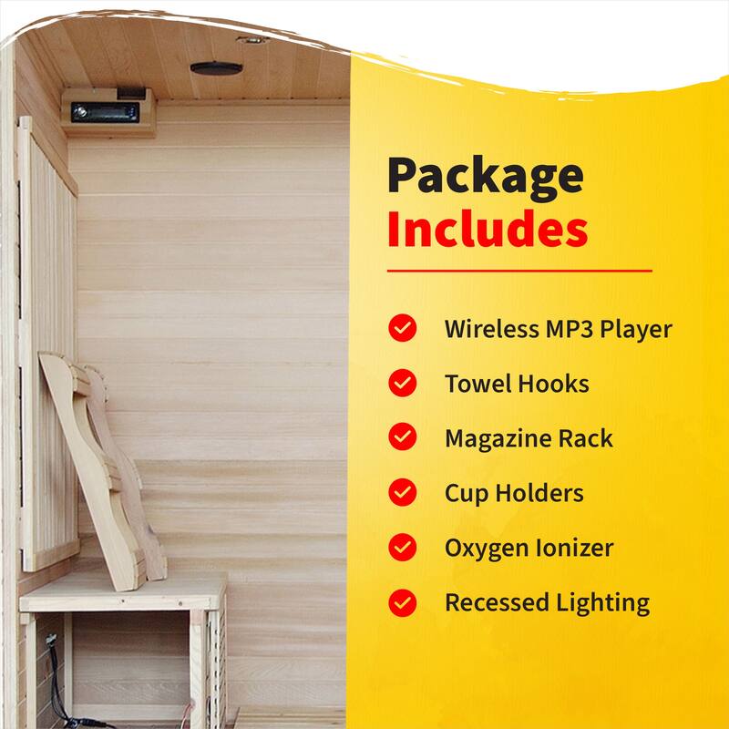 HeatWave Great Bear 6-Person Cedar Infrared Sauna with 10 Carbon Heaters