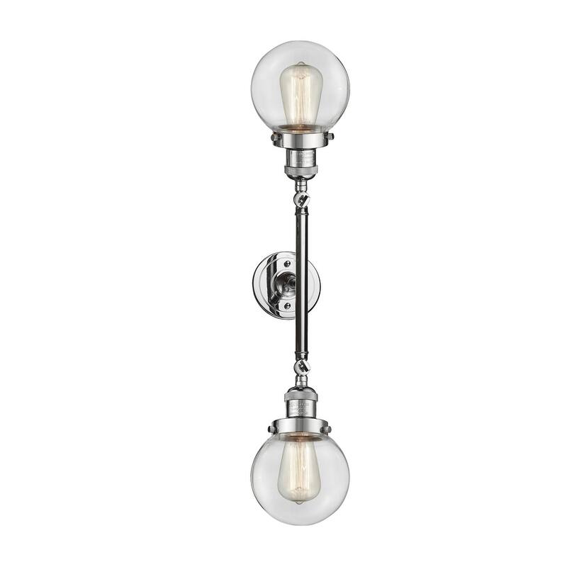 Innovations Lighting Beacon 2 Light 23" Wide Bathroom Vanity Light - Polished Chrome / Clear