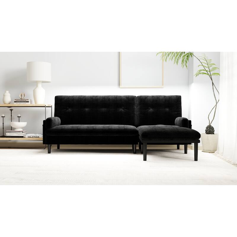 Corduroy Adjustable 3-seater Sofa and Guest Bed