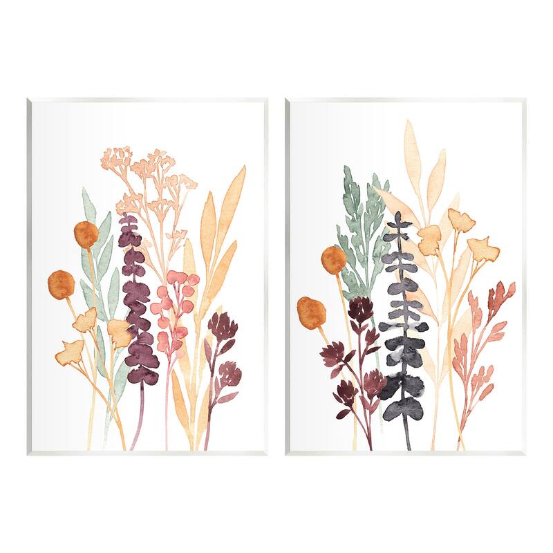 Stupell Woodland Botanical Herb Sprigs 2 Piece Set Wall Plaque, Design By Annie Warren - 10 x 15