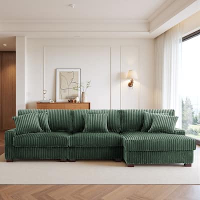 118.4"W Plush Modular Sectional Sofa with Pillows