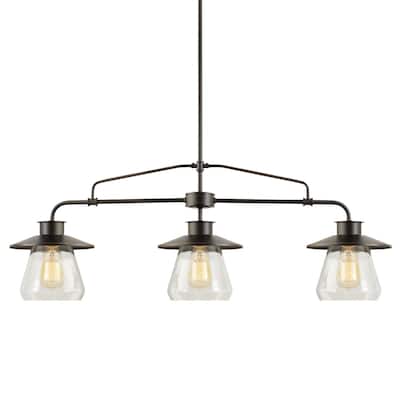 Globe Electric Nate 3 Light 35" Wide Linear Chandelier