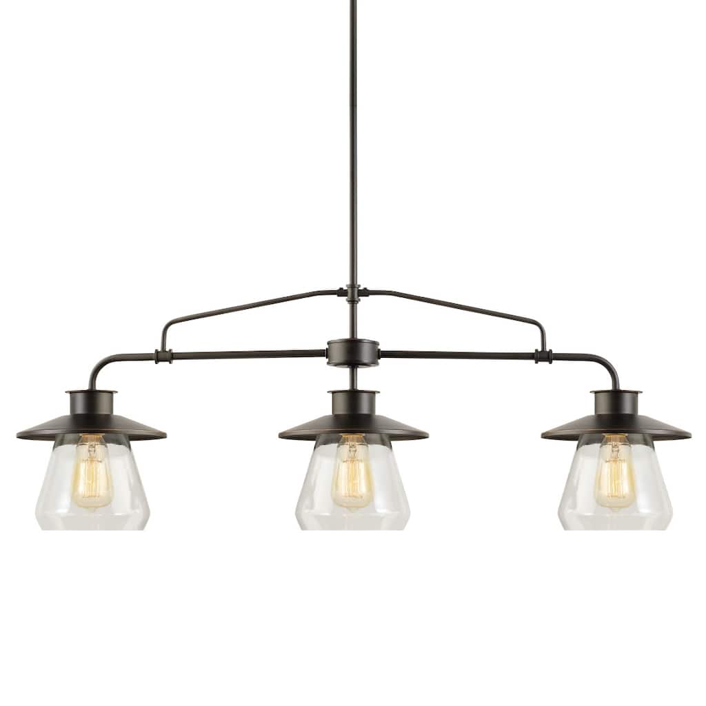 Globe Electric Nate 3 Light 35" Wide Linear Chandelier