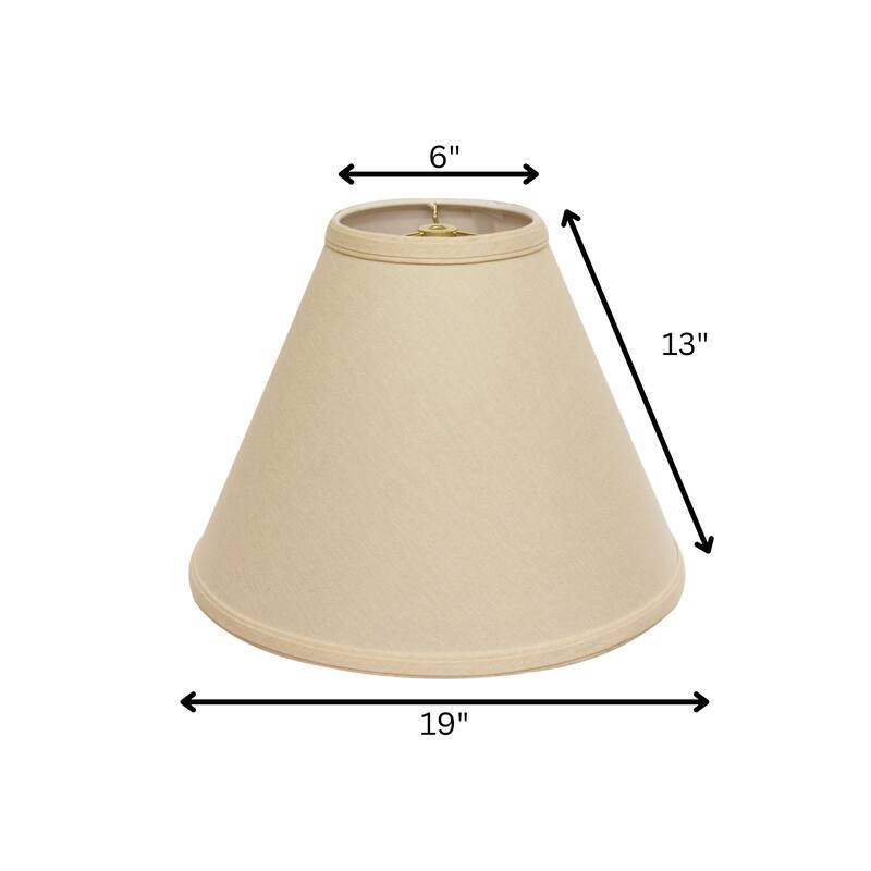 Deep Cone Hardback Lampshade with Washer Fitter, Beige Color Fabric Lampshade for Table Lamps, Natural Linen