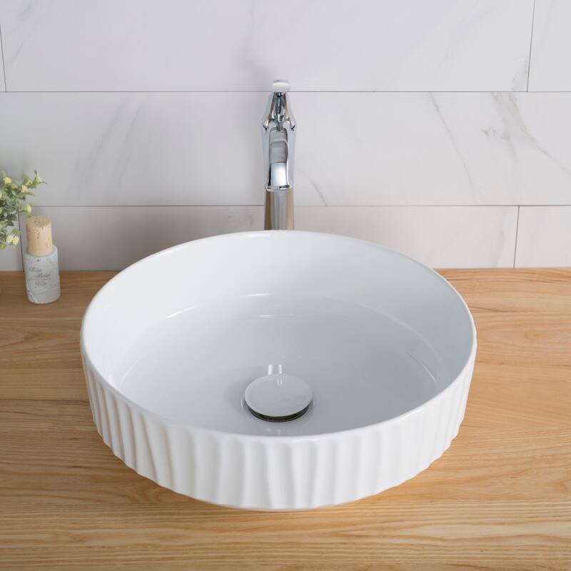 Kraus Viva 15-3/4" Circular Vitreous China Vessel Bathrrom Sink - Less