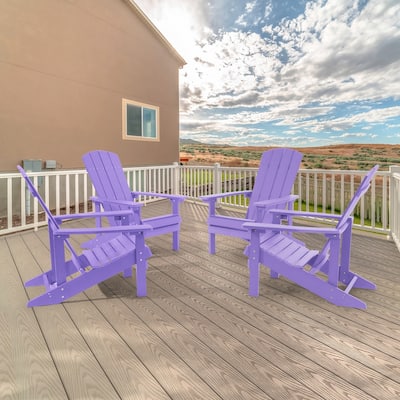 Bonosuki Weather-resistant Wood Outdoor Adirondack Chairs-Set of 4