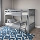 preview thumbnail 4 of 13, Now Furniture Solid Wood Twin Over Twin Low Bunk Bed with Straight Ladder Grey