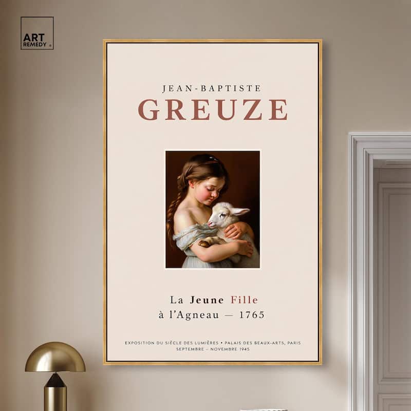 Girl and Her Lamb Canvas by Art Remedy