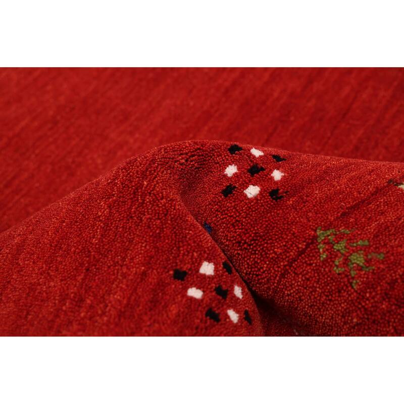 ECARPETGALLERY Hand Loomed Kashkuli Gabbeh Red Wool Rug - 5'0 x 7'9