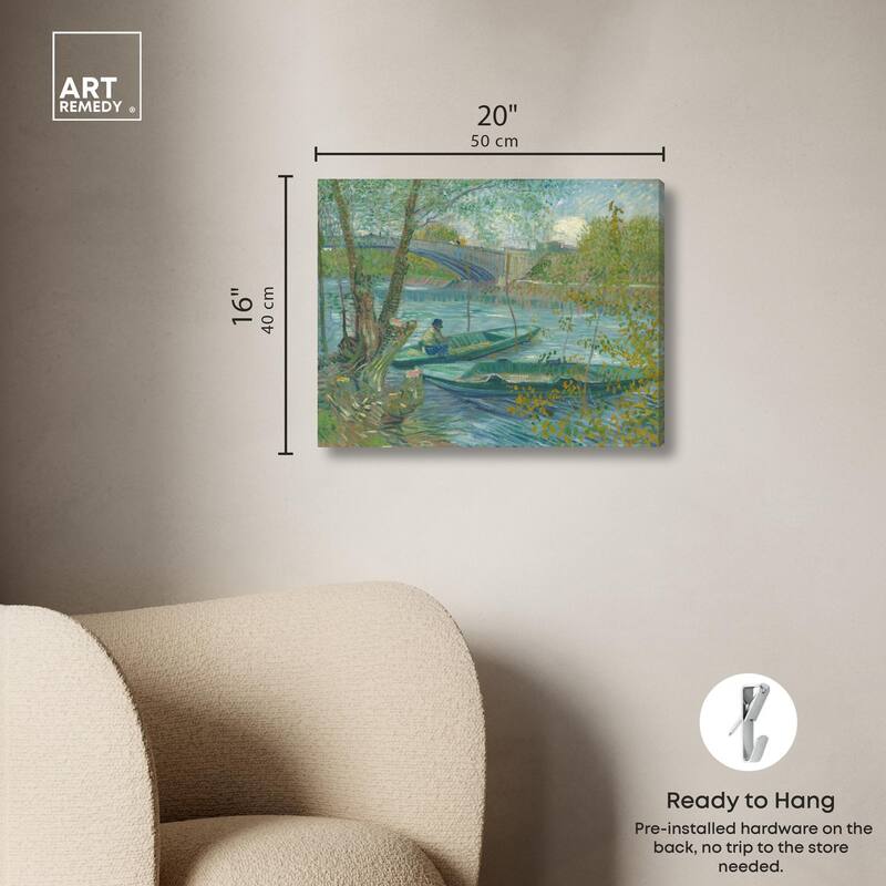 Fishing in Spring Canvas by Art Remedy, Gallery Wrapped