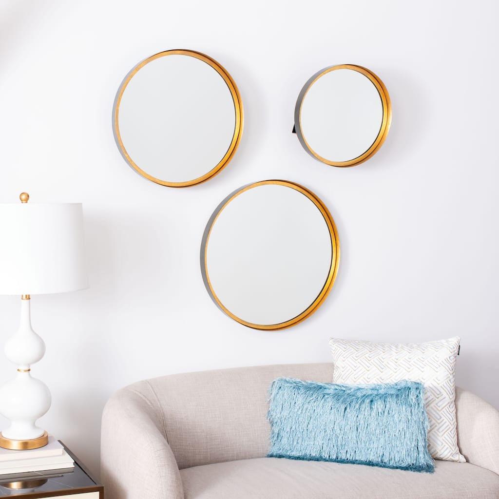 SAFAVIEH Heaven 23-inch Abstract 3-Circle Round Mirror - 22.5" W x 3.5" L x 22.5" H - 23Wx4Dx23H