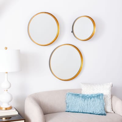 SAFAVIEH Loni 23-inch Abstract 3-Circle Round Mirror - 22.5" W x 3.5" L x 22.5" H
