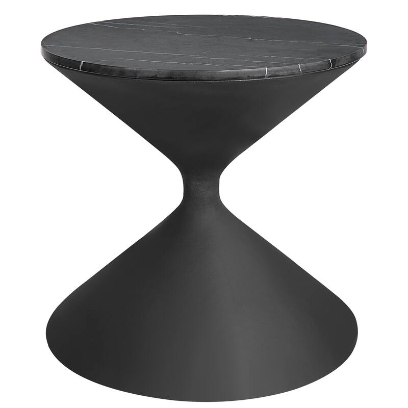 Uttermost 22888 22.5" Wide Iron, Marble, and Resin End Table - Black