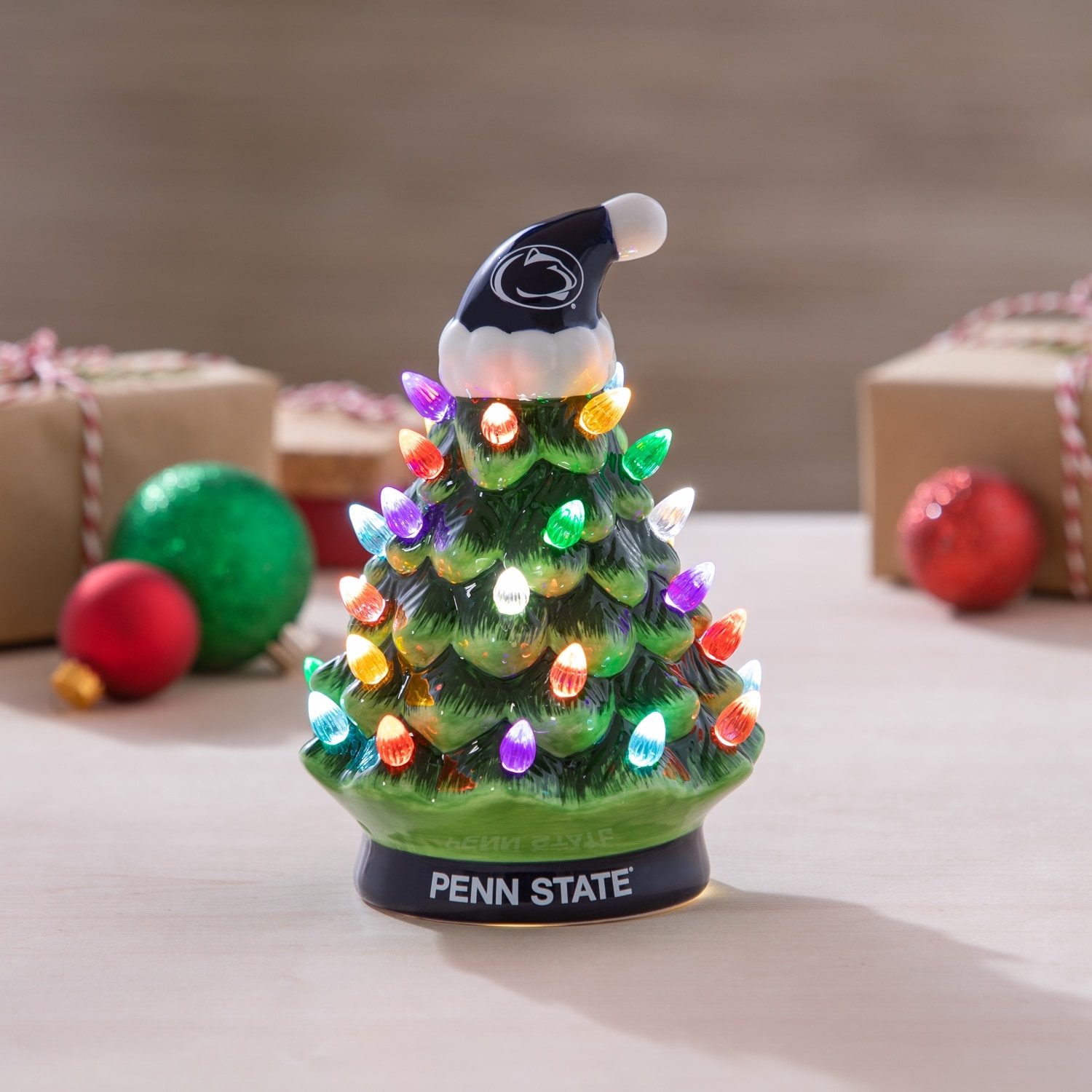 8" LED Ceramic Tabletop Christmas Tree, Penn State
