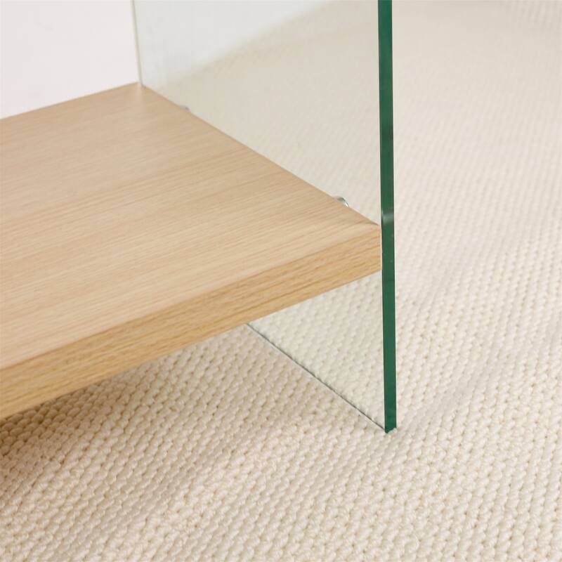 Console Entry Table Storage Rectangular Entryway Table with Tempered Glass Frame