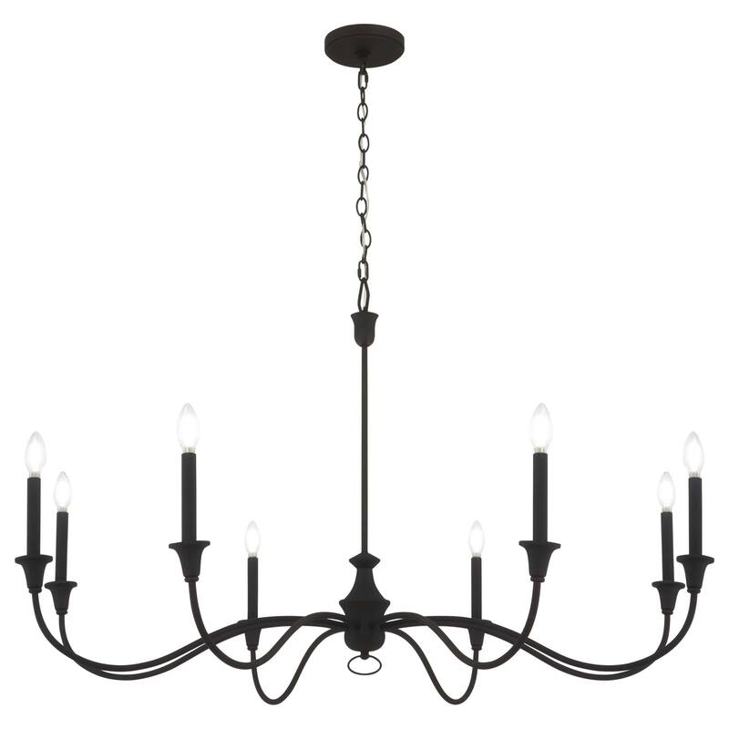 Minka Lavery 6258 Halifax County 8 Light 48" Wide Taper Candle Style - Textured Black