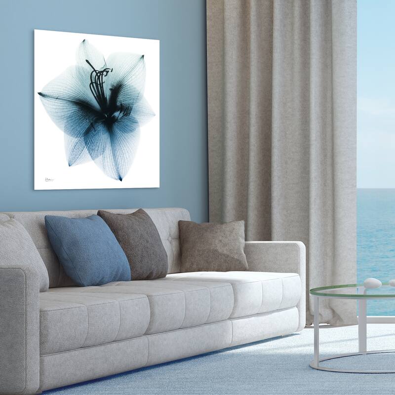"Glacial Amaryllis" Frameless Free Floating Tempered Glass Panel Graphic Wall Art