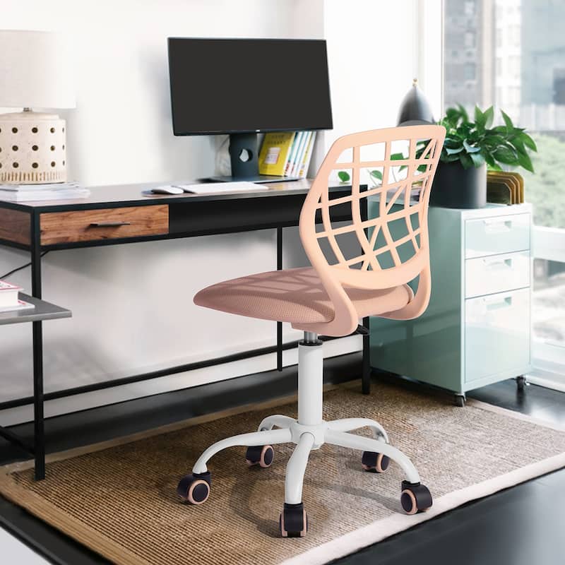 HomyLin Armless Home Office Task Chair Kids Desk Chair Mid-Back