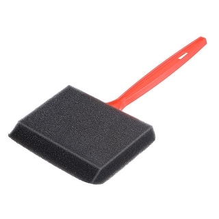 4" Foam Paint Brushes Bevel Edge w Plastic Handle Sponge Brush 2Pcs - Black