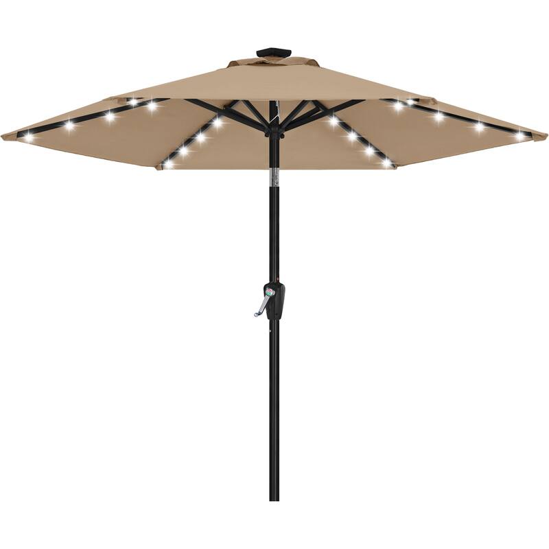 ABCCANOPY 7.5FT Outdoor Patio Solar Umbrella with 24LED Lights