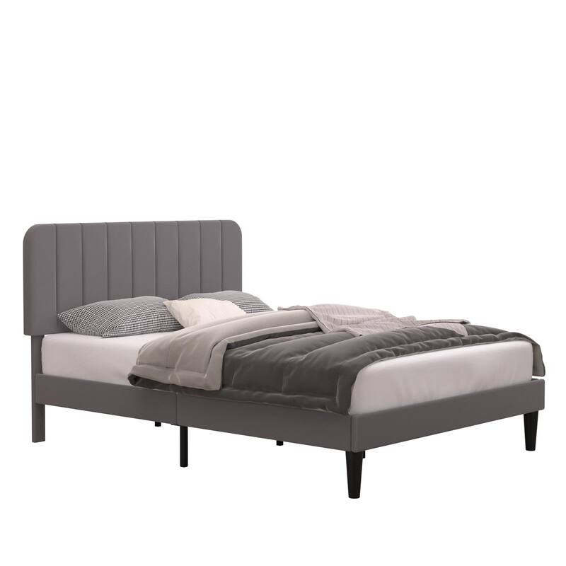 Javlergo Upholstered Bed Frames with Height-adjustable Headboard