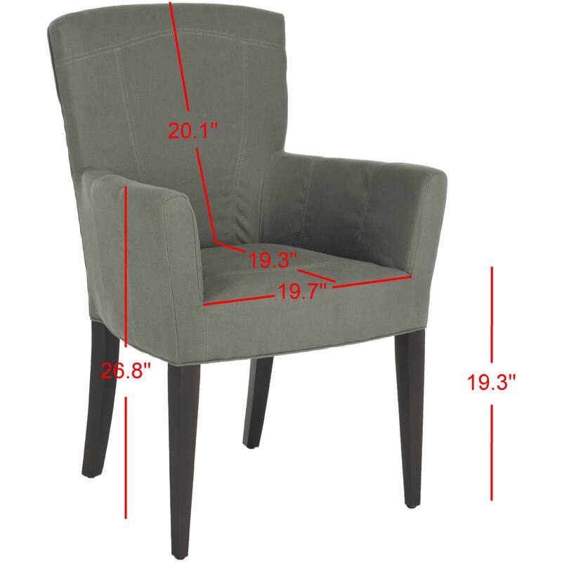 SAFAVIEH Kandace Taupe Arm Chair - 26.8" x 25.8" x 39.2" - 27Wx26Dx39H