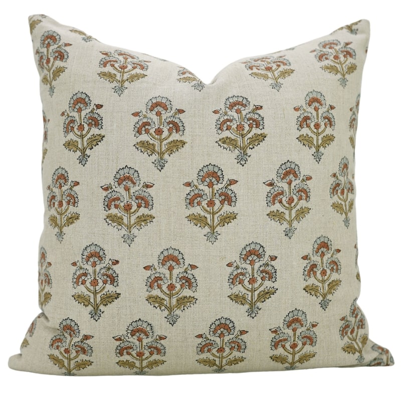 Block Print Boho Pure Linen Pillow Cover By Fabdivine-TRAFFIC LIGHT