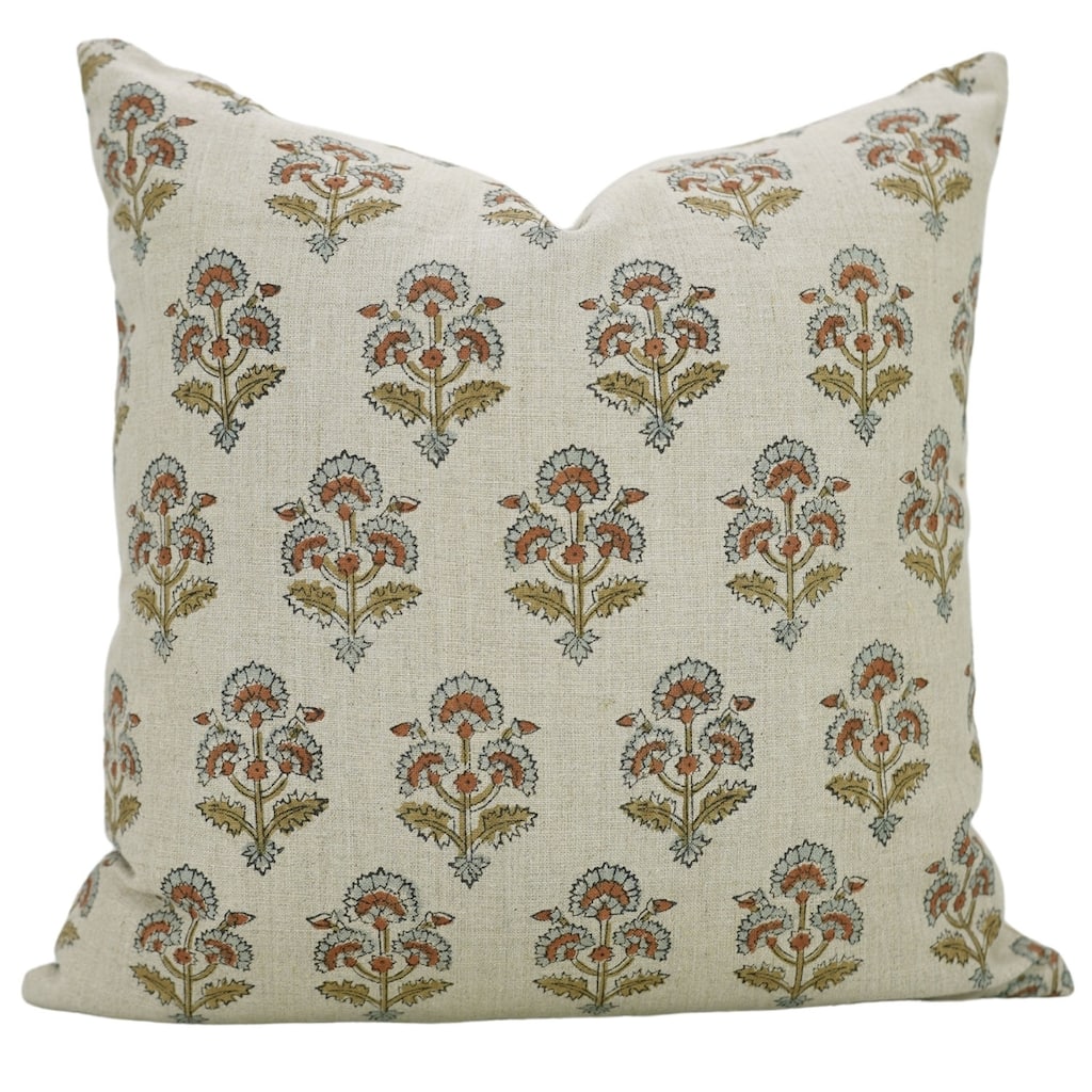 Block Print Boho Pure Linen Pillow Cover By Fabdivine-TRAFFIC LIGHT