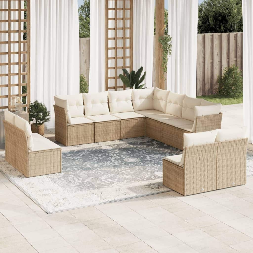 vidaXL Garden Sofa Set Beige - 24.4 x 24.4 x 27.2