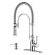 preview thumbnail 55 of 87, WOWOW Single Handle Gooseneck Pull Down Sprayer Kitchen Faucet With Soap Dispenser - Chrome/Clear