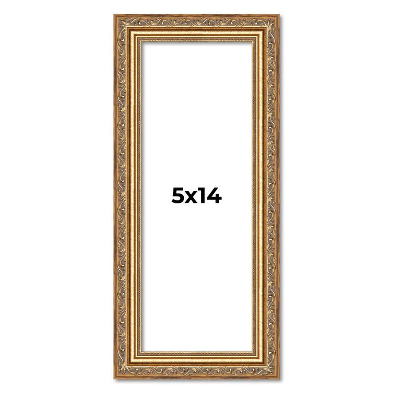 5x14 Frame Red Solid Wood Picture Frame Width 1.75 Inches | Interior Frame Depth 1 13/16 Inches