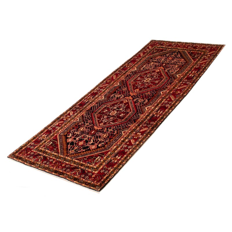 ECARPETGALLERY Hand-knotted Anatolian Vintage Red Wool Rug - 3'10 x 10'8