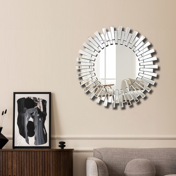 Elaina Circular Wall Mirror by Christopher Knight Home Clear N/A