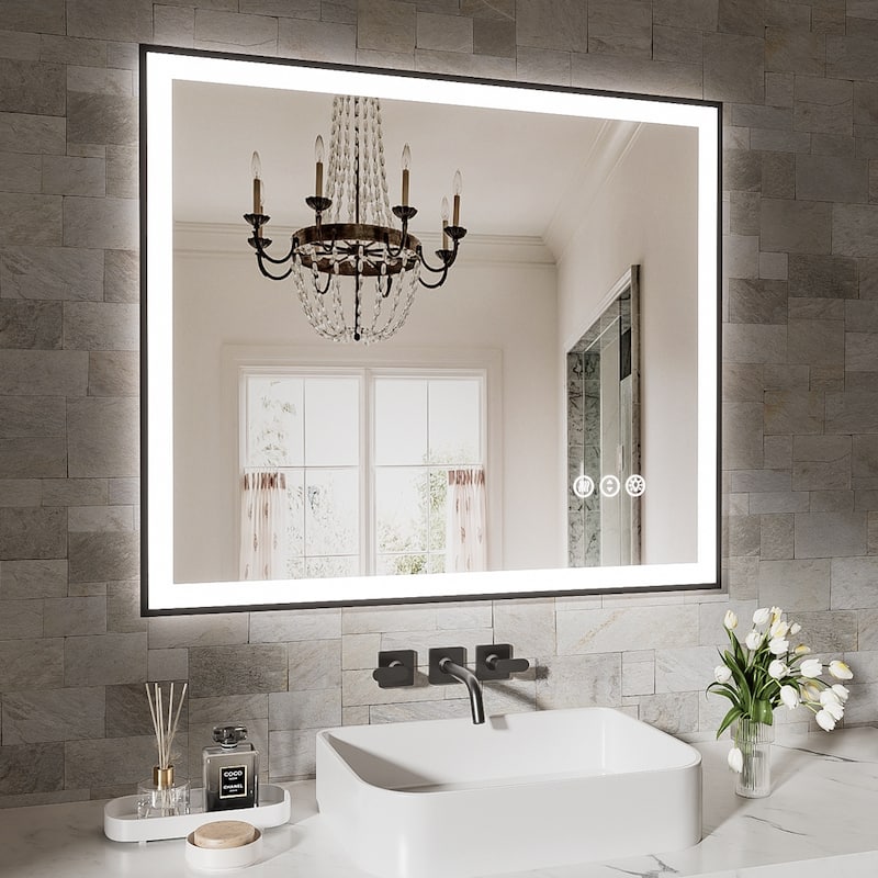 30x36 Inch Frameless LED Bathroom Mirror,Smart Mirror - White