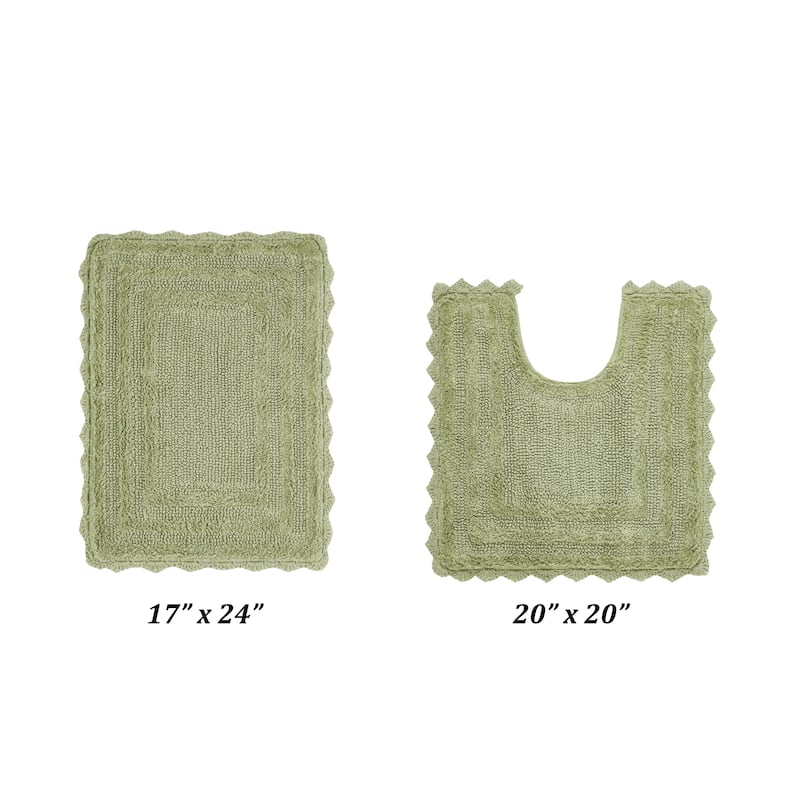 Better Trends Bath Rugs Set 100% Cotton Soft & Water Absorbent Tufted Bathroom Rug for Shower, Sink Bath Mats Lilly Crochet