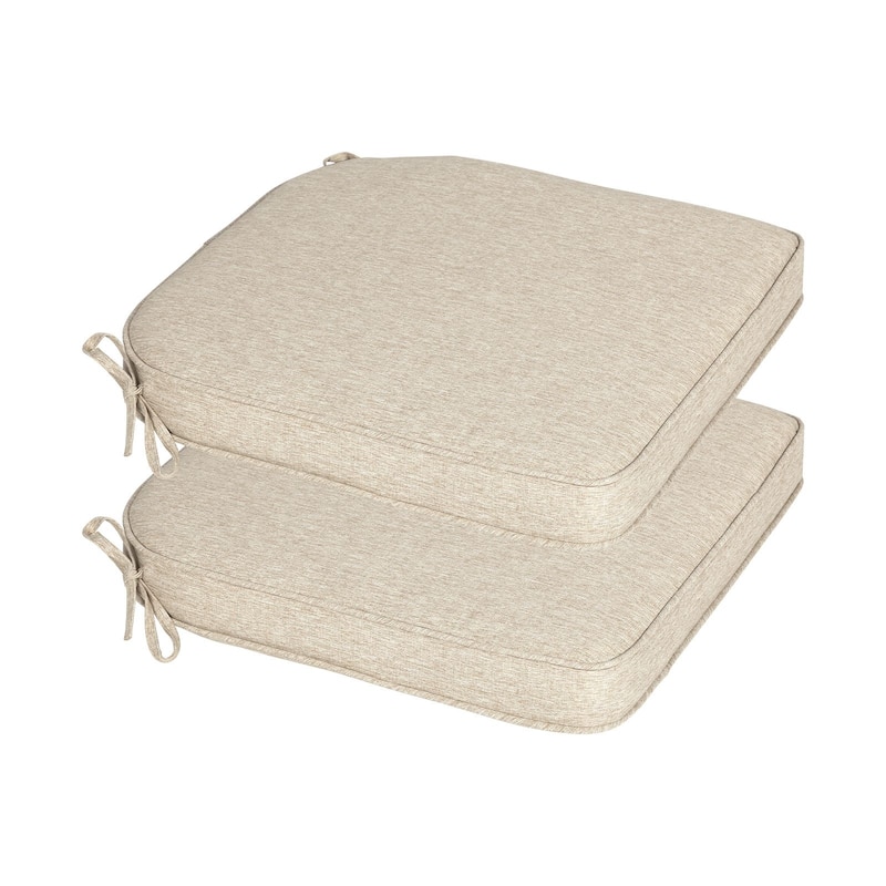 Aoodor Outdoor Dining Chair Cushions Set of 2, Outdoor Chair Pads with Ties, 21 x 21 inch - 21"x21" - Brown
