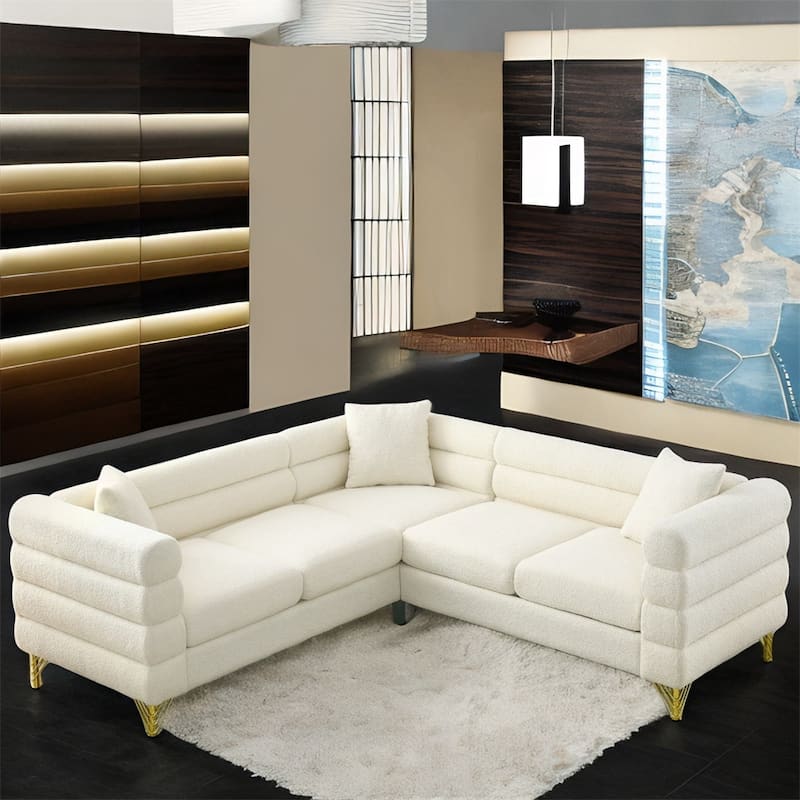 81.5-Inch Oversized Corner L-Shaped Sectional Sofa with 3 Cushions