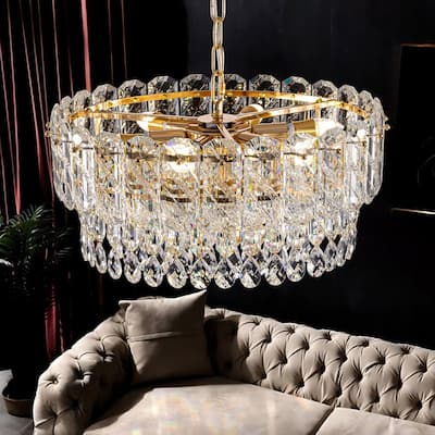 20 in. Modern Gold Brass 8-light Wagon Wheel Metal Round Farmhouse Chandelier