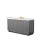 Option Dark Gray, Gold Trim, White Quartz Top