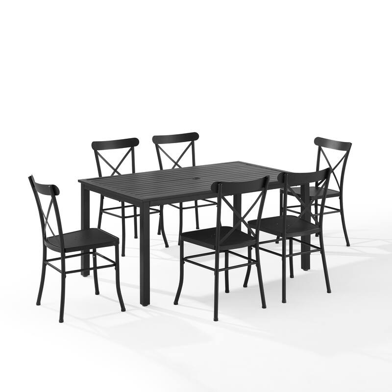 Crosley Astrid 7Pc Outdoor Metal Dining Set - 86"x109"x34.88"