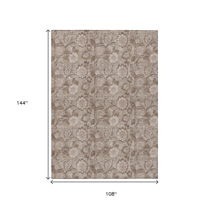 HomeRoots Floral Transitional Rectangle Outdoor Rug