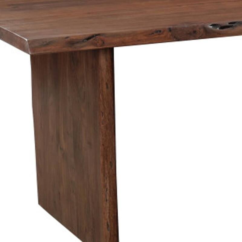 HomeRoots 96" Brown Solid Wood Live Edge Sled Base Dining Table - 96.00 in. x 30.00 in. x 40.00 in.