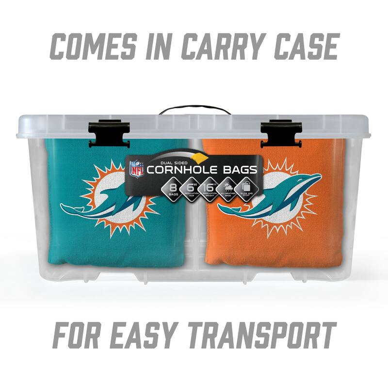 Miami Dolphins NFL Dual Sided Pro Stop & Slide Cornhole Bags