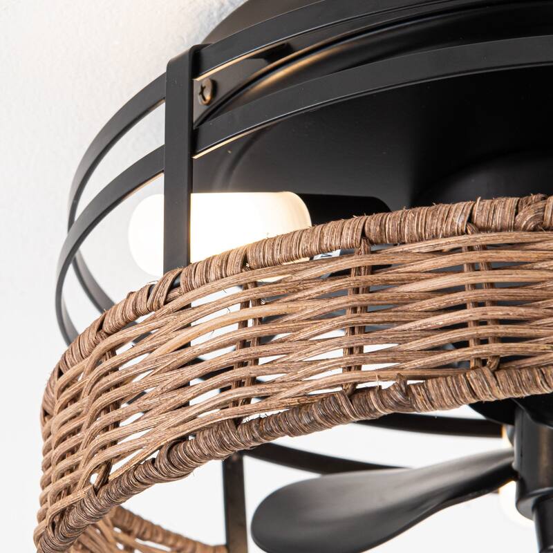 13" 3-Light 3-Blade Rustic Farmhouse Ceiling Fan with Light