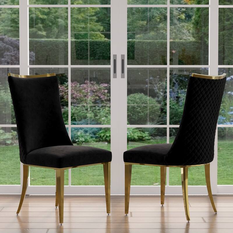 Luxurious Dining Room Table Set with Velvet Dining Chairs