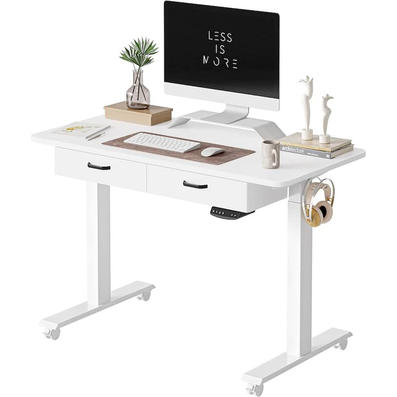 FEZIBO/Home Office Furniture/Wood/Standing Desk With 2 Drawers/Desks