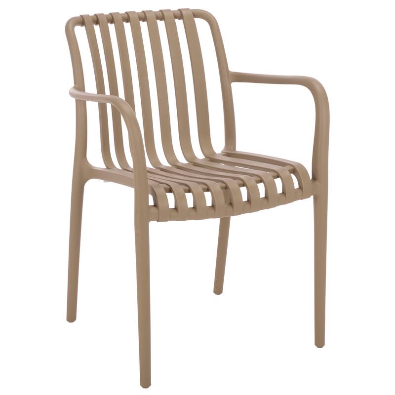 SAFAVIEH Outdoor Living Holly Stacking Dining Armchair (Set of 2) - 22"W x 22"D x 32"H