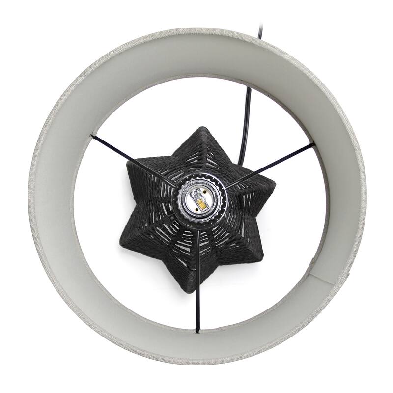 21 in. Coastal Paper Rope Rattan Table Lamp