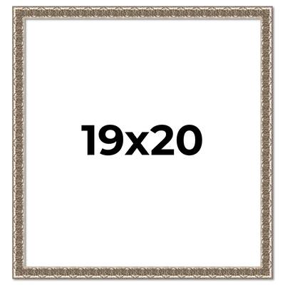 19x20 Frame Silver Versailles Ornate Solid Wood Picture Frame | 1 Inch