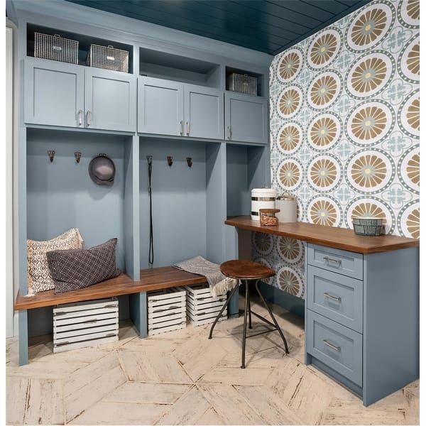 slide 2 of 10, Merola Tile Revival Ring 7-3/4" x 7-3/4" Ceramic Floor and Wall Tile